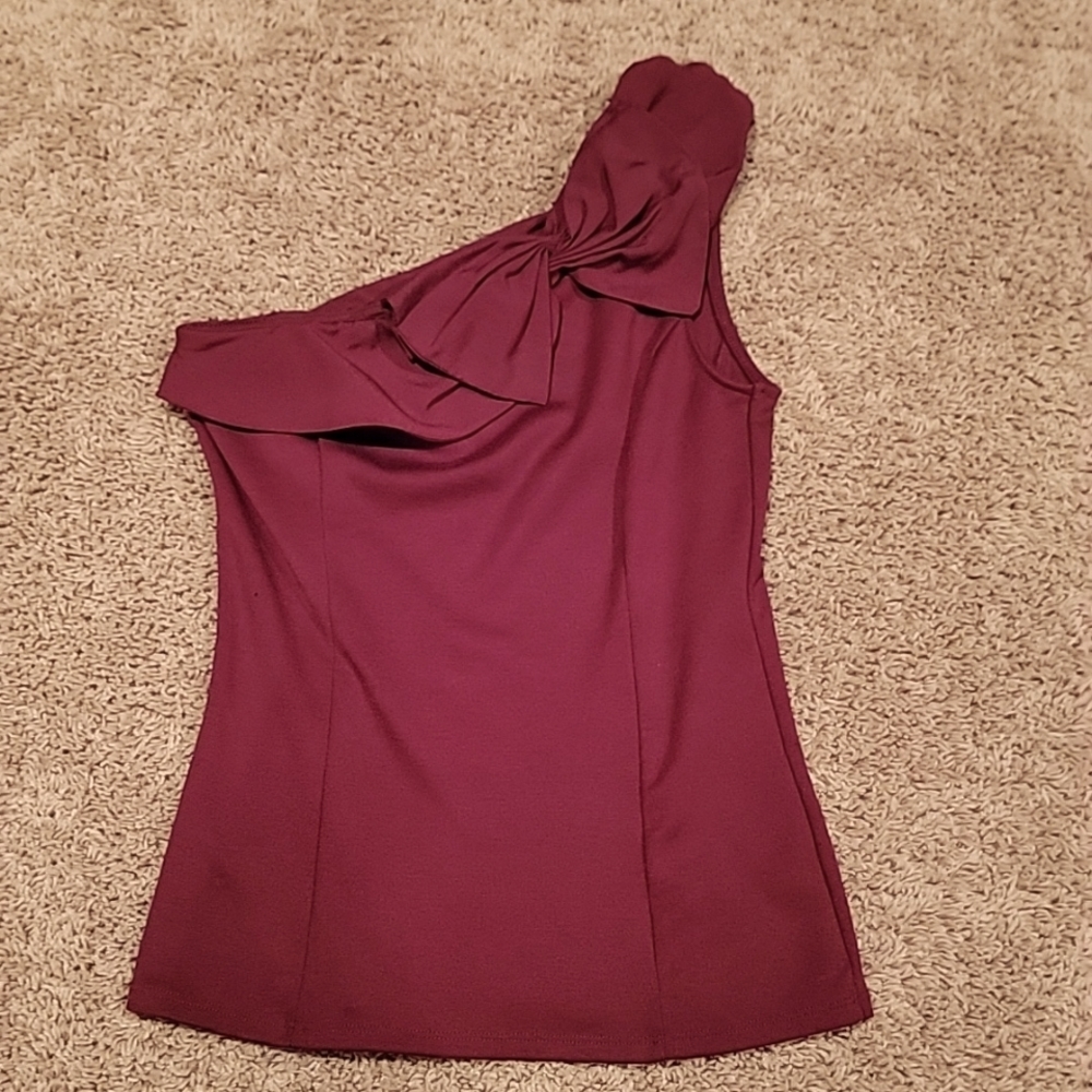 The Limited, XS, Garnet, One Shoulder Top